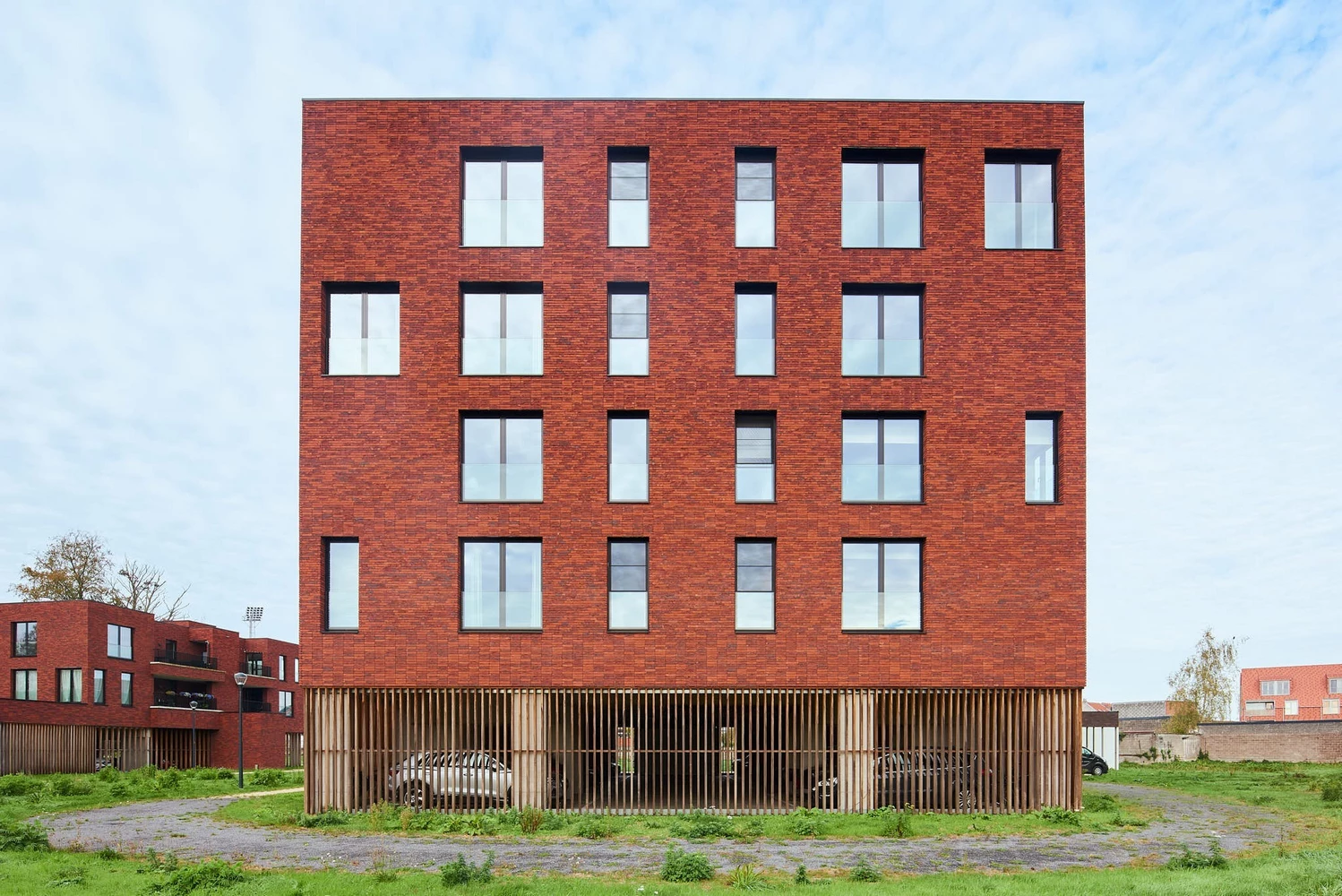 multi-storey building with crittall style windows and a minimalist facade