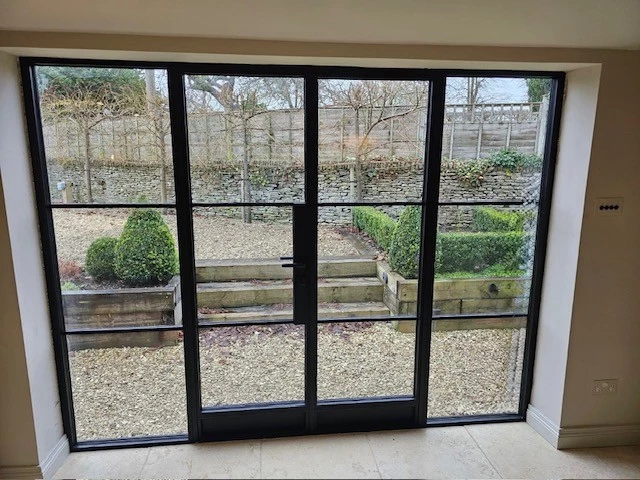 Double fixed panels and kick plate