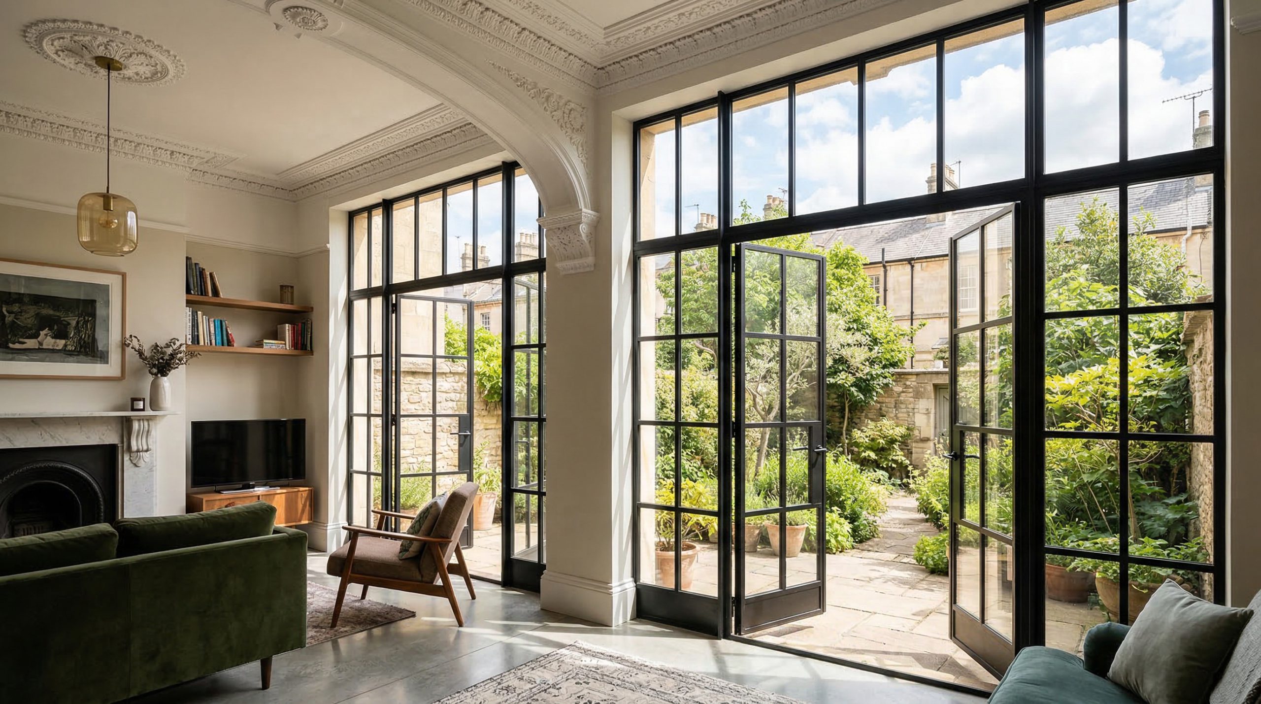 French style exterior doors in newly renovated home
