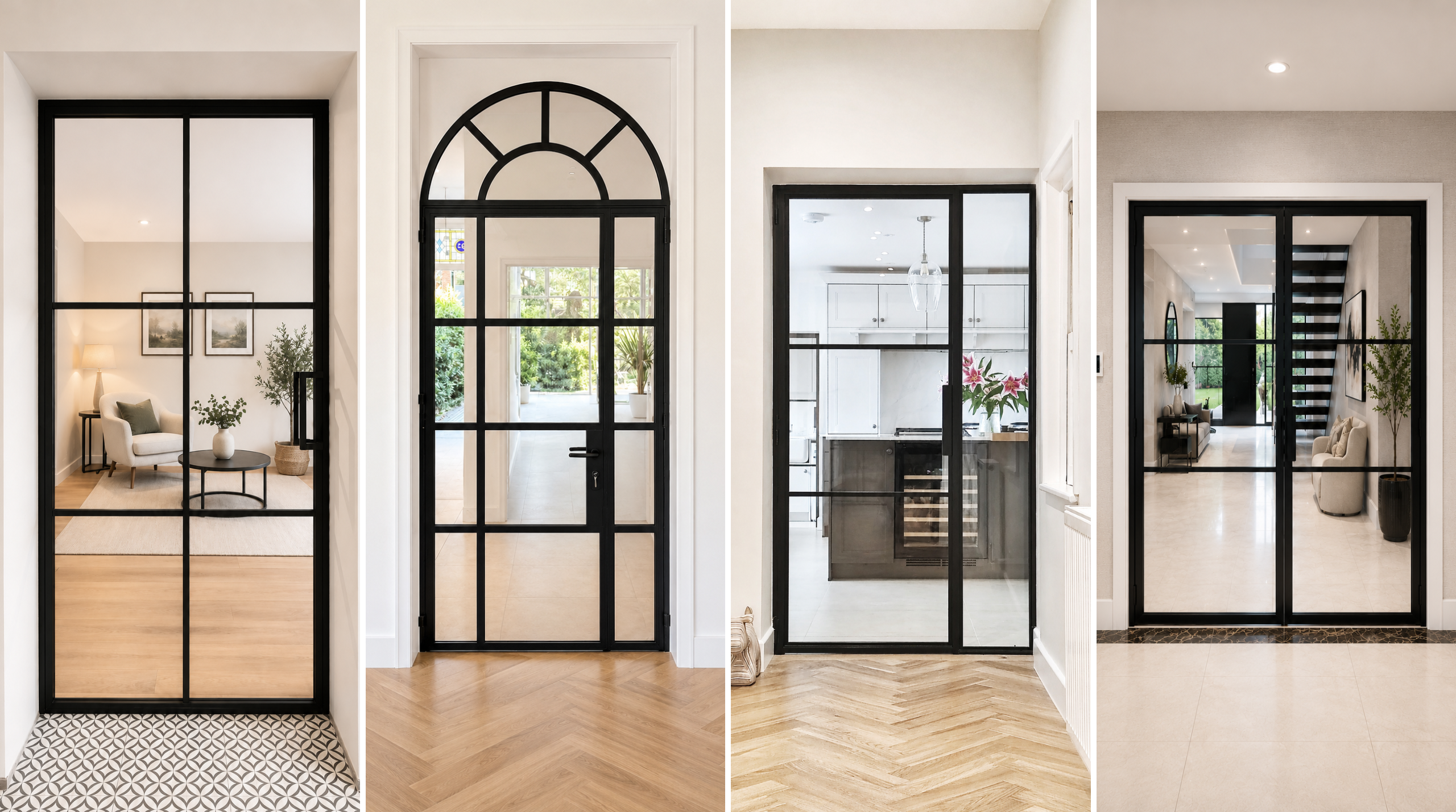 Four different doors bit all fire rated to UK fire standards